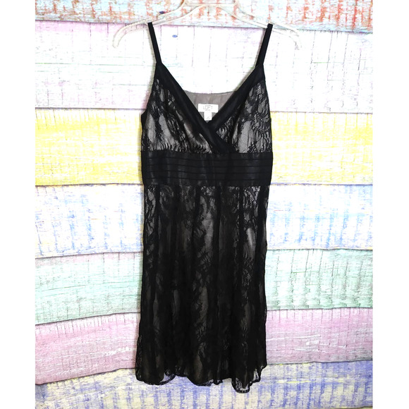 LOFT Dresses & Skirts - LOFT petites silver black lace dress 2P
